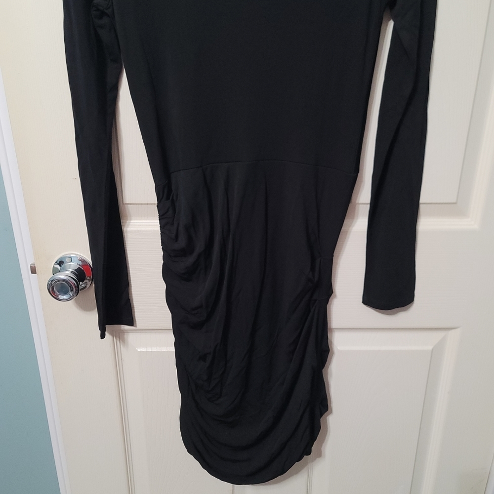 ~NWT~ Rag & Bone dress‎ Holly Drape Ruched Minidress Black Size X-Large - Picture 10 of 16